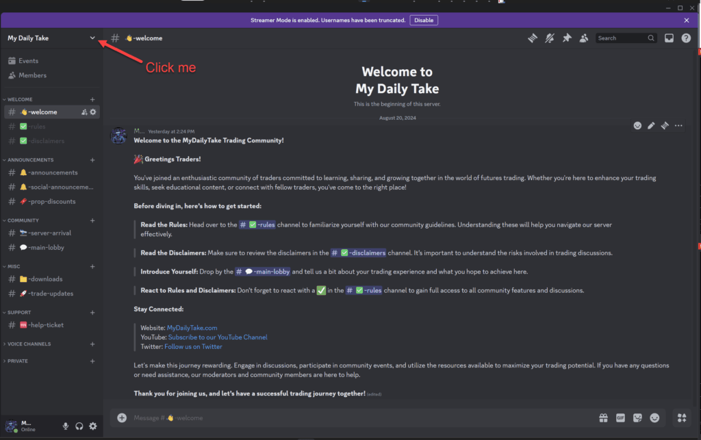 Setup Discord for NinjaTrader Bot