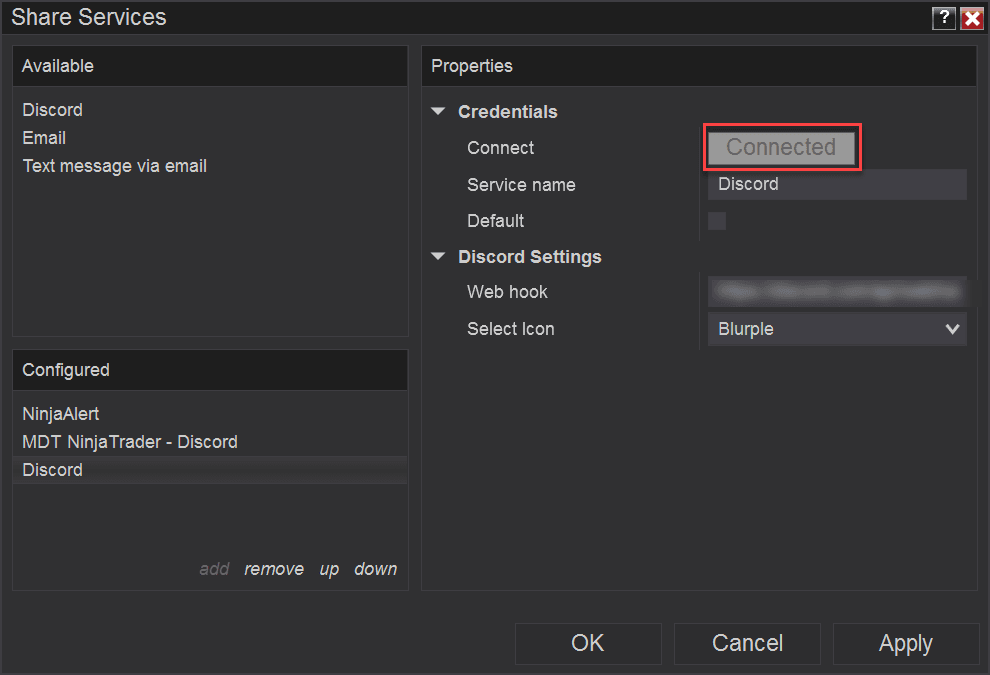 Setup NinjaTrader 8 Discord Share Service