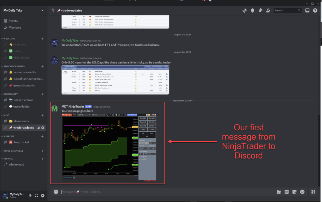 Setup NinjaTrader 8 Discord Share Service