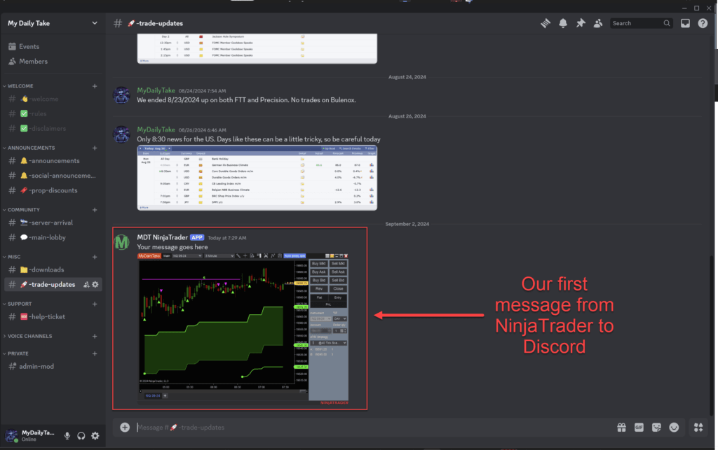 Setup NinjaTrader 8 Discord Share Service
