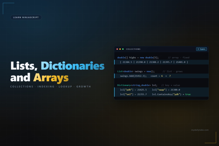 Learn NinjaScript Using Lists Dictionaries and Arrays