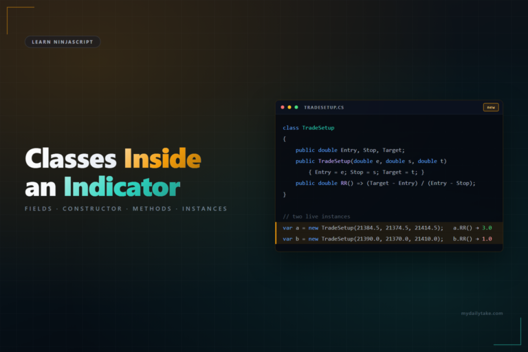 Learn NinjaScript Creating and Using Classes Inside an Indicator