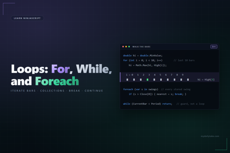 Learn NinjaScript Loops (For, While, Foreach)