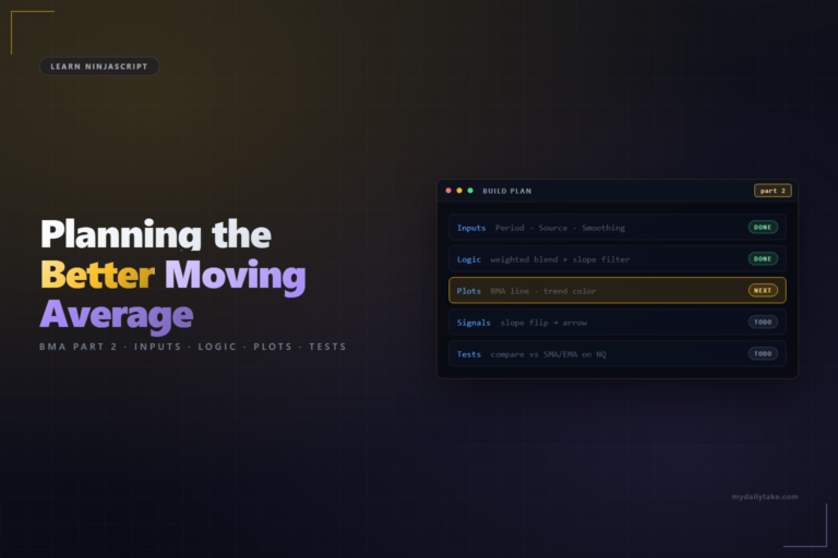 Learn NinjaScript Planning the Better Moving Average