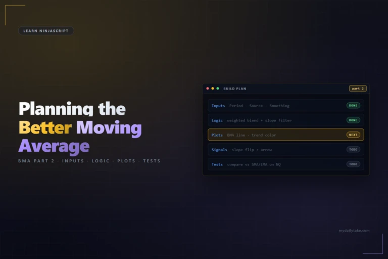 Learn NinjaScript Planning the Better Moving Average