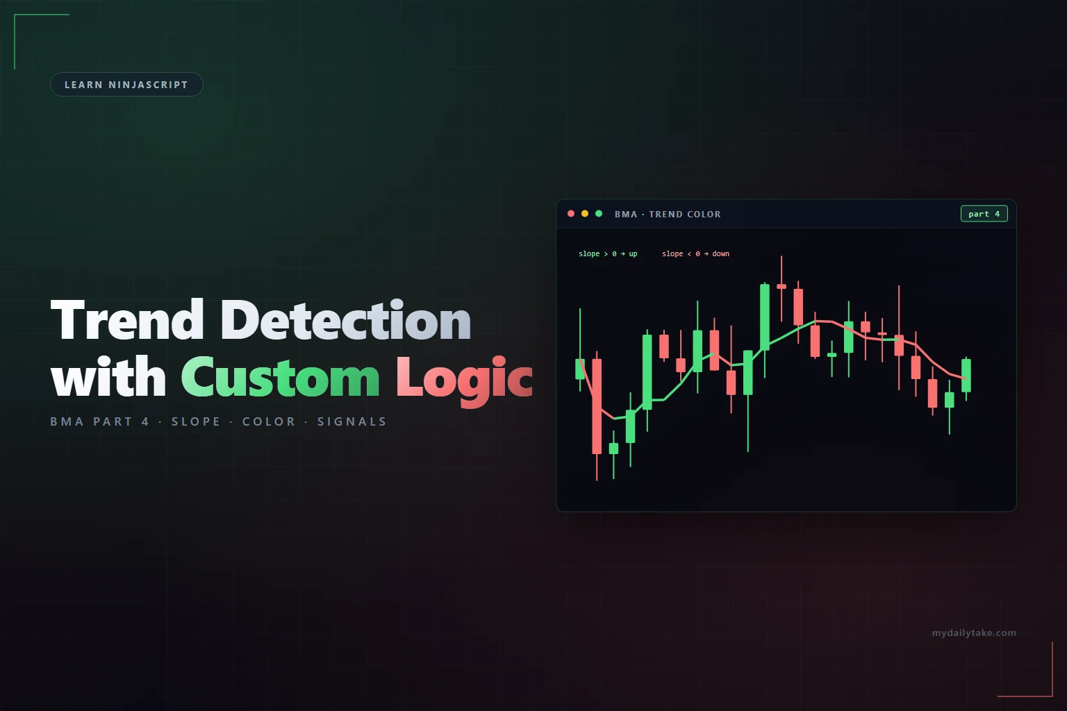 Learn NinjaScript Trend Detection with Custom Logic (BMA Part 4)