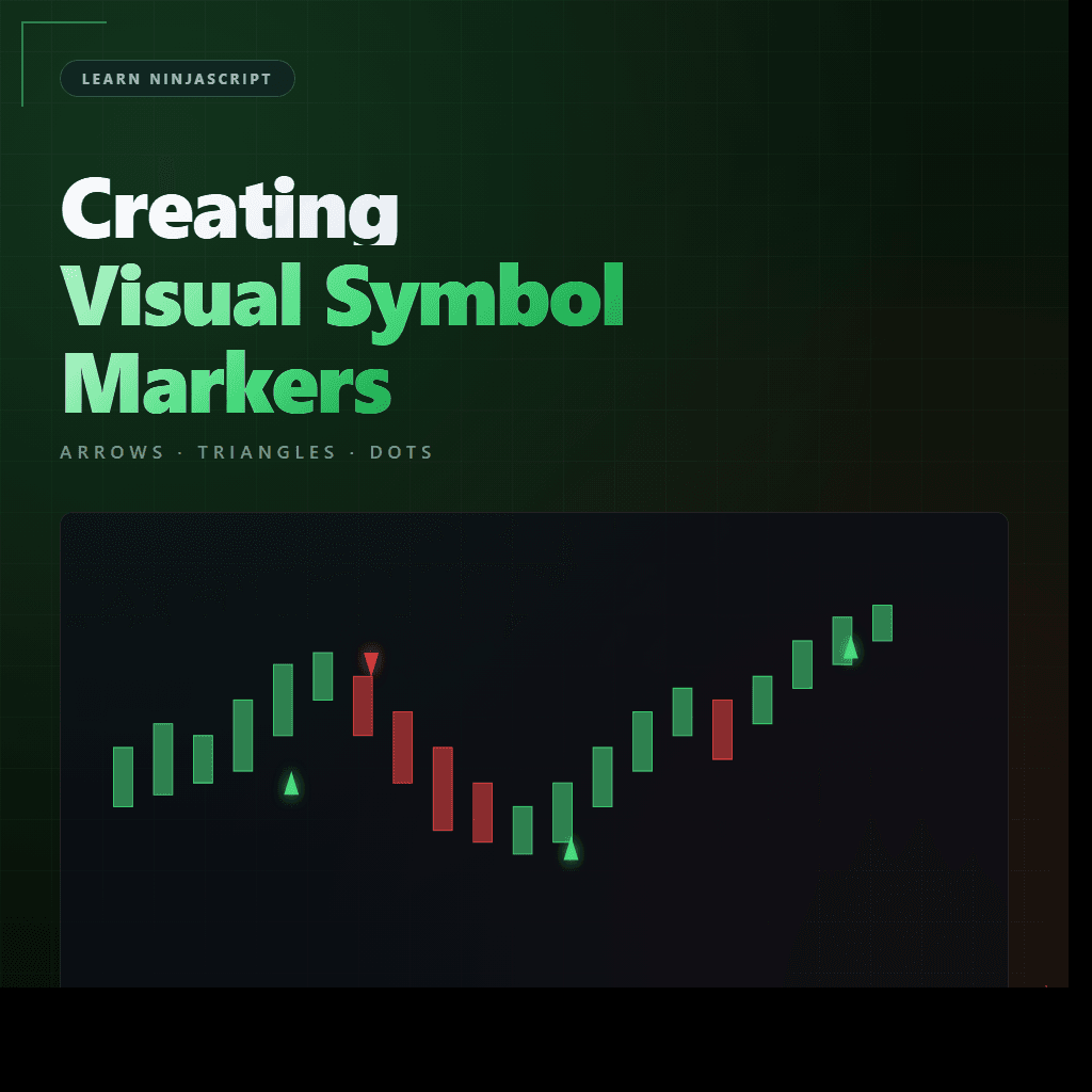 Chart with green up arrows below bars on bullish crosses and red down arrows above bars on bearish crosses